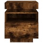 Mesita de noche con luces LED roble ahumado 40x39x48,5 cm de , Mesitas de noche - Ref: Foro24-836792, Precio: 74,45 €, Descue...