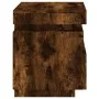 Mesita de noche con luces LED roble ahumado 40x39x48,5 cm de , Mesitas de noche - Ref: Foro24-836792, Precio: 71,92 €, Descue...