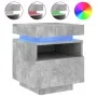Concrete gray bedside table with LED lights 40x39x48.5 cm by , Nightstands - Ref: Foro24-836790, Price: 73,34 €, Discount: %