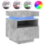 Mesita de noche con luces LED gris hormigón 40x39x48,5 cm de , Mesitas de noche - Ref: Foro24-836790, Precio: 73,02 €, Descue...