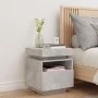 Concrete gray bedside table with LED lights 40x39x48.5 cm by , Nightstands - Ref: Foro24-836790, Price: 73,34 €, Discount: %