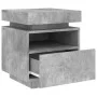 Concrete gray bedside table with LED lights 40x39x48.5 cm by , Nightstands - Ref: Foro24-836790, Price: 73,34 €, Discount: %