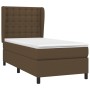 Cama box spring con colchón tela marrón oscuro 90x200 cm de , Camas y somieres - Ref: Foro24-3128256, Precio: 371,07 €, Descu...