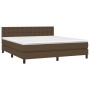 Cama box spring con colchón tela marrón oscuro 180x200 cm de , Camas y somieres - Ref: Foro24-3140396, Precio: 556,89 €, Desc...
