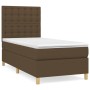 Cama box spring con colchón tela marrón oscuro 90x200 cm de , Camas y somieres - Ref: Foro24-3142628, Precio: 346,41 €, Descu...