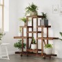 Soporte de flores con ruedas madera maciza abeto 110x25x101 cm de , Soportes para macetas - Ref: Foro24-362851, Precio: 47,64...