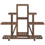 Soporte de flores con ruedas madera maciza abeto 110x25x101 cm de , Soportes para macetas - Ref: Foro24-362851, Precio: 47,64...