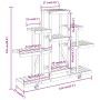 Soporte de flores con ruedas madera maciza abeto 110x25x101 cm de , Soportes para macetas - Ref: Foro24-362851, Precio: 47,64...