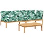 Set de sofás de palets de jardín y cojines 3 pzas madera acacia en Sofás de exterior | Comprar online en Foru.es
