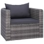 Silla de jardín con cojines ratán sintético gris de vidaXL, Sillas de jardín - Ref: Foro24-44161, Precio: 190,91 €, Descuento: %