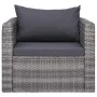 Silla de jardín con cojines ratán sintético gris de vidaXL, Sillas de jardín - Ref: Foro24-44161, Precio: 172,82 €, Descuento: %