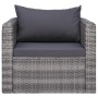Silla de jardín con cojines ratán sintético gris de vidaXL, Sillas de jardín - Ref: Foro24-44161, Precio: 190,91 €, Descuento: %