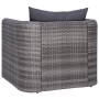 Silla de jardín con cojines ratán sintético gris de vidaXL, Sillas de jardín - Ref: Foro24-44161, Precio: 190,91 €, Descuento: %