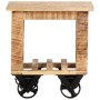 Mesa auxiliar con ruedas madera de mango rugosa 40x40x42 cm en Mesas auxiliares | Comprar online en Foru.es