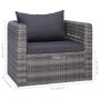 Silla de jardín con cojines ratán sintético gris de vidaXL, Sillas de jardín - Ref: Foro24-44161, Precio: 190,91 €, Descuento: %