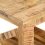 Mesa auxiliar con ruedas madera de mango rugosa 40x40x42 cm en Mesas auxiliares | Comprar online en Foru.es