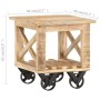 Mesa auxiliar con ruedas madera de mango rugosa 40x40x42 cm en Mesas auxiliares | Comprar online en Foru.es