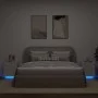 Mesitas de noche con luces LED 2 uds madera ingeniería blanca de , Mesitas de noche - Ref: Foro24-836736, Precio: 117,66 €, D...