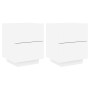 Mesitas de noche con luces LED 2 uds madera ingeniería blanca de , Mesitas de noche - Ref: Foro24-836736, Precio: 119,52 €, D...