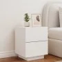 Mesitas de noche con luces LED 2 uds madera ingeniería blanca de , Mesitas de noche - Ref: Foro24-836736, Precio: 117,66 €, D...