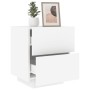 Mesitas de noche con luces LED 2 uds madera ingeniería blanca de , Mesitas de noche - Ref: Foro24-836736, Precio: 119,52 €, D...