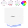 Mesitas de noche con luces LED 2 uds madera ingeniería blanca de , Mesitas de noche - Ref: Foro24-836736, Precio: 119,52 €, D...