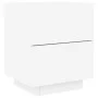 Mesitas de noche con luces LED 2 uds madera ingeniería blanca de , Mesitas de noche - Ref: Foro24-836736, Precio: 117,66 €, D...