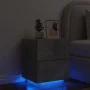 Mesita de noche con luces LED madera ingeniería gris hormigón de , Mesitas de noche - Ref: Foro24-836741, Precio: 63,82 €, De...