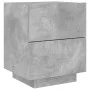 Mesita de noche con luces LED madera ingeniería gris hormigón de , Mesitas de noche - Ref: Foro24-836741, Precio: 63,82 €, De...