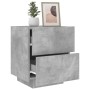 Mesita de noche con luces LED madera ingeniería gris hormigón de , Mesitas de noche - Ref: Foro24-836741, Precio: 64,67 €, De...