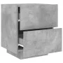 Mesita de noche con luces LED madera ingeniería gris hormigón de , Mesitas de noche - Ref: Foro24-836741, Precio: 63,82 €, De...