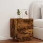 Mesita de noche con luces LED madera ingeniería roble ahumado de , Mesitas de noche - Ref: Foro24-836743, Precio: 64,34 €, De...