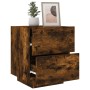 Mesita de noche con luces LED madera ingeniería roble ahumado de , Mesitas de noche - Ref: Foro24-836743, Precio: 65,34 €, De...