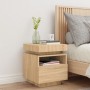 Mesita de noche con luces LED roble Sonoma 40x39x48,5 cm de , Mesitas de noche - Ref: Foro24-836788, Precio: 65,01 €, Descuen...
