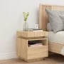 Mesita de noche con luces LED roble Sonoma 40x39x48,5 cm de , Mesitas de noche - Ref: Foro24-836788, Precio: 65,42 €, Descuen...