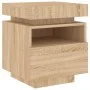 Mesita de noche con luces LED roble Sonoma 40x39x48,5 cm de , Mesitas de noche - Ref: Foro24-836788, Precio: 65,42 €, Descuen...