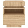 Mesita de noche con luces LED roble Sonoma 40x39x48,5 cm de , Mesitas de noche - Ref: Foro24-836788, Precio: 65,01 €, Descuen...