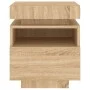 Mesita de noche con luces LED roble Sonoma 40x39x48,5 cm de , Mesitas de noche - Ref: Foro24-836788, Precio: 65,42 €, Descuen...