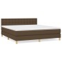 Cama box spring con colchón tela marrón oscuro 180x200 cm de , Camas y somieres - Ref: Foro24-3140956, Precio: 546,71 €, Desc...