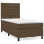 Cama box spring con colchón tela marrón oscuro 90x200 cm de , Camas y somieres - Ref: Foro24-3142068, Precio: 359,99 €, Descu...