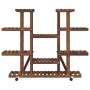 Soporte de flores con ruedas madera maciza abeto 110x25x115 cm de , Soportes para macetas - Ref: Foro24-362859, Precio: 67,37...