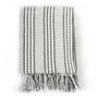 Manta a rayas de algodón gris y blanco 125x150 cm de vidaXL, Mantas - Ref: Foro24-245327, Precio: 20,05 €, Descuento: %