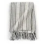 Manta a rayas de algodón gris y blanco 125x150 cm de vidaXL, Mantas - Ref: Foro24-245327, Precio: 18,17 €, Descuento: %