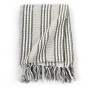 Manta a rayas de algodón gris y blanco 125x150 cm de vidaXL, Mantas - Ref: Foro24-245327, Precio: 20,05 €, Descuento: %