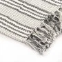 Manta a rayas de algodón gris y blanco 125x150 cm de vidaXL, Mantas - Ref: Foro24-245327, Precio: 18,17 €, Descuento: %