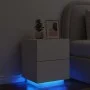 Mesita de noche con luces LED madera de ingeniería blanca de , Mesitas de noche - Ref: Foro24-836735, Precio: 76,38 €, Descue...