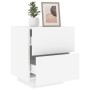Mesita de noche con luces LED madera de ingeniería blanca de , Mesitas de noche - Ref: Foro24-836735, Precio: 77,79 €, Descue...