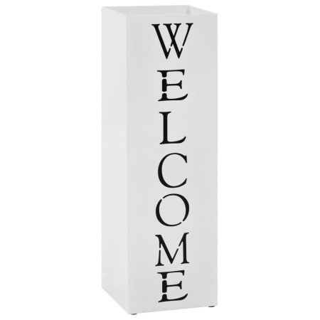 Paragüero diseño Welcome acero blanco de vidaXL, Paragüeros - Ref: Foro24-246797, Precio: 32,15 €, Descuento: %