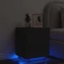 Mesita de noche con luces LED madera de ingeniería negra de , Mesitas de noche - Ref: Foro24-836737, Precio: 69,18 €, Descuen...