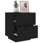 Mesita de noche con luces LED madera de ingeniería negra de , Mesitas de noche - Ref: Foro24-836737, Precio: 69,18 €, Descuen...